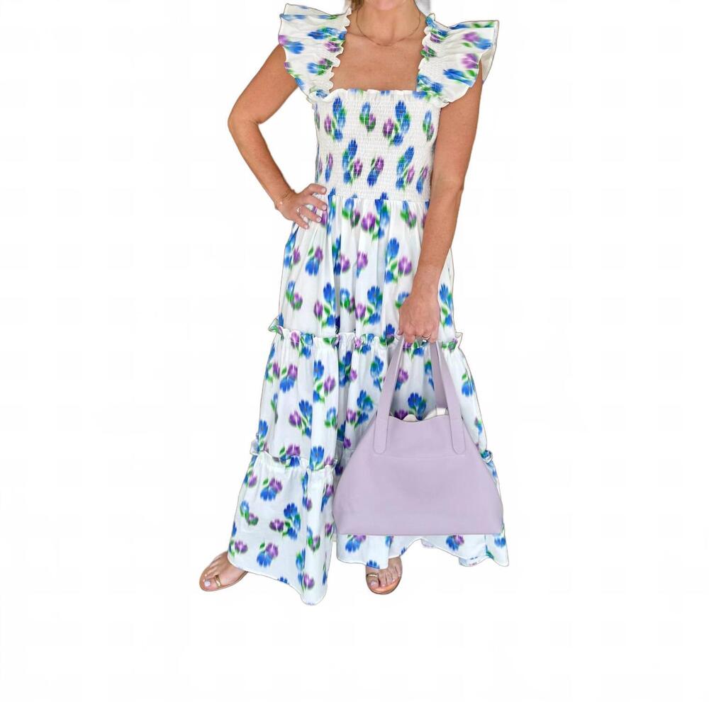 NEW THE LULO PROJECT sunset maxi dress in white